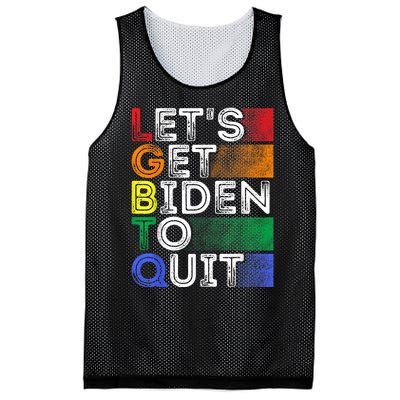 Funny LGBTQ Anti Biden Lets Get Biden To Quite Mesh Reversible Basketball Jersey Tank