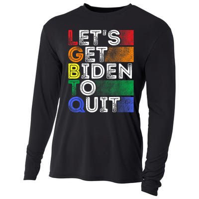 Funny LGBTQ Anti Biden Lets Get Biden To Quite Cooling Performance Long Sleeve Crew