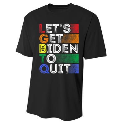 Funny LGBTQ Anti Biden Lets Get Biden To Quite Performance Sprint T-Shirt