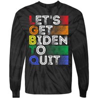 Funny LGBTQ Anti Biden Lets Get Biden To Quite Tie-Dye Long Sleeve Shirt