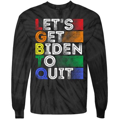 Funny LGBTQ Anti Biden Lets Get Biden To Quite Tie-Dye Long Sleeve Shirt