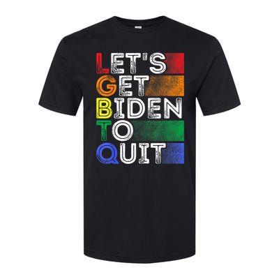 Funny LGBTQ Anti Biden Lets Get Biden To Quite Softstyle CVC T-Shirt