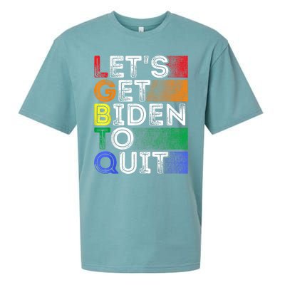 Funny LGBTQ Anti Biden Lets Get Biden To Quite Sueded Cloud Jersey T-Shirt