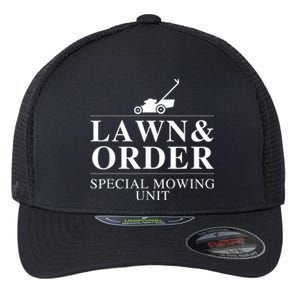 Funny Lawn And Order Special Mowing Unit Gift Flexfit Unipanel Trucker Cap