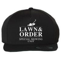 Funny Lawn And Order Special Mowing Unit Gift Wool Snapback Cap