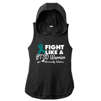 Fight Like A Ptsd Warrior Gift Ladies PosiCharge Tri-Blend Wicking Draft Hoodie Tank