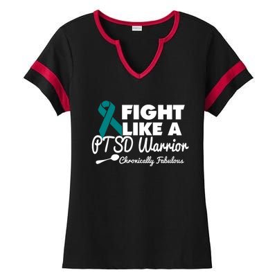 Fight Like A Ptsd Warrior Gift Ladies Halftime Notch Neck Tee