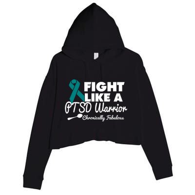 Fight Like A Ptsd Warrior Gift Crop Fleece Hoodie