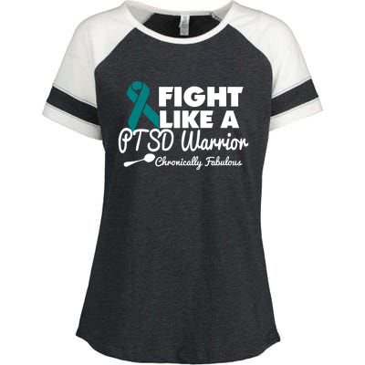 Fight Like A Ptsd Warrior Gift Enza Ladies Jersey Colorblock Tee