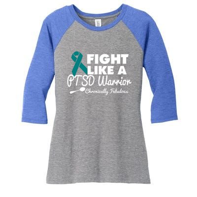 Fight Like A Ptsd Warrior Gift Women's Tri-Blend 3/4-Sleeve Raglan Shirt