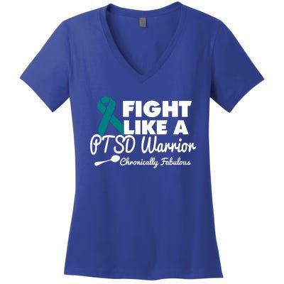 Fight Like A Ptsd Warrior Gift Women's V-Neck T-Shirt