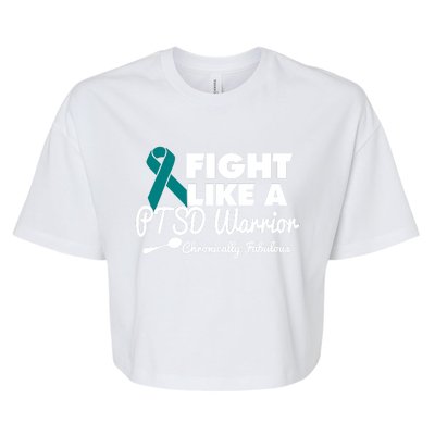 Fight Like A Ptsd Warrior Gift Bella+Canvas Jersey Crop Tee