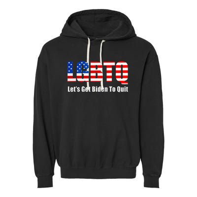 Funny Lgbtq Anti Biden LetS Get Biden To Quite Garment-Dyed Fleece Hoodie