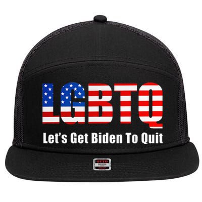 Funny Lgbtq Anti Biden LetS Get Biden To Quite 7 Panel Mesh Trucker Snapback Hat