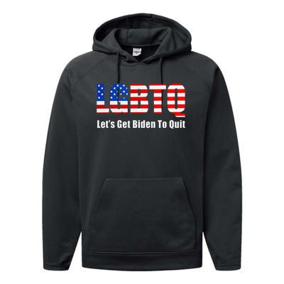 Funny Lgbtq Anti Biden LetS Get Biden To Quite Performance Fleece Hoodie