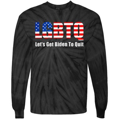 Funny Lgbtq Anti Biden LetS Get Biden To Quite Tie-Dye Long Sleeve Shirt