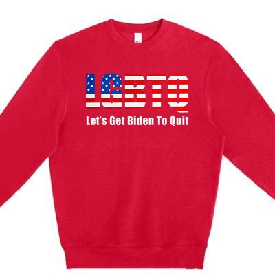 Funny Lgbtq Anti Biden LetS Get Biden To Quite Premium Crewneck Sweatshirt