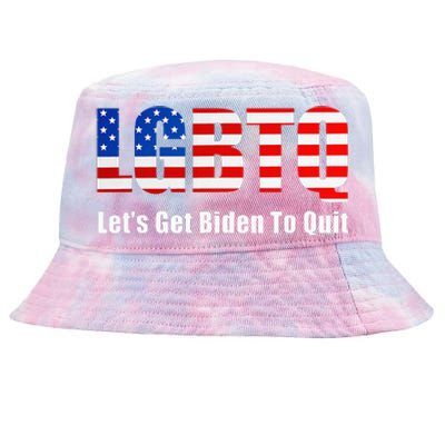 Funny Lgbtq Anti Biden LetS Get Biden To Quite Tie-Dyed Bucket Hat