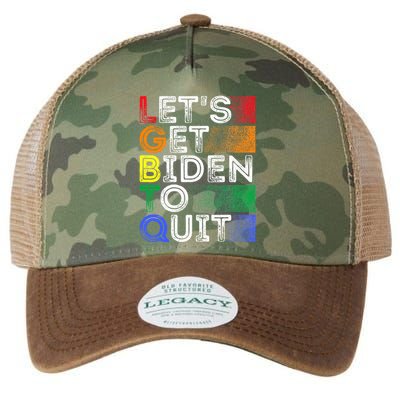 Funny Lgbtq Anti Biden LetS Get Biden To Quite Legacy Tie Dye Trucker Hat