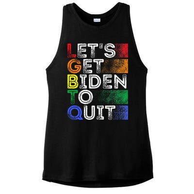 Funny Lgbtq Anti Biden LetS Get Biden To Quite Ladies PosiCharge Tri-Blend Wicking Tank