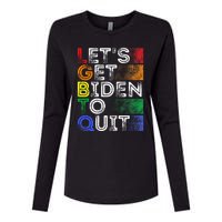 Funny Lgbtq Anti Biden LetS Get Biden To Quite Womens Cotton Relaxed Long Sleeve T-Shirt