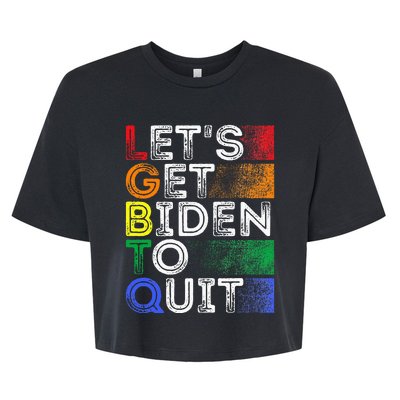 Funny Lgbtq Anti Biden LetS Get Biden To Quite Bella+Canvas Jersey Crop Tee