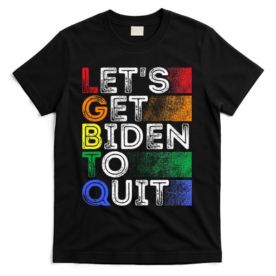 Funny Lgbtq Anti Biden LetS Get Biden To Quite T-Shirt