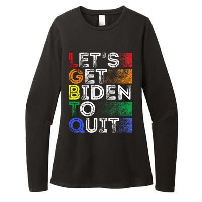 Funny Lgbtq Anti Biden LetS Get Biden To Quite Womens CVC Long Sleeve Shirt