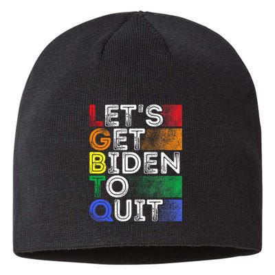 Funny Lgbtq Anti Biden LetS Get Biden To Quite Sustainable Beanie