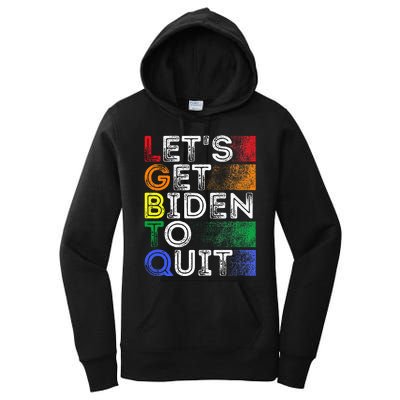 Funny Lgbtq Anti Biden LetS Get Biden To Quite Women's Pullover Hoodie