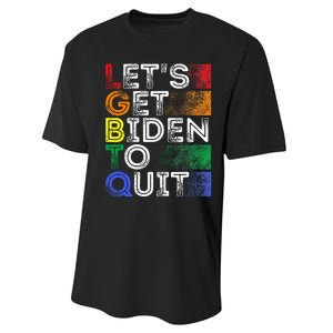 Funny Lgbtq Anti Biden LetS Get Biden To Quite Performance Sprint T-Shirt