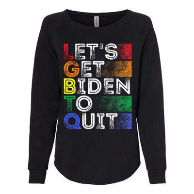 Funny Lgbtq Anti Biden LetS Get Biden To Quite Womens California Wash Sweatshirt