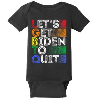 Funny Lgbtq Anti Biden LetS Get Biden To Quite Baby Bodysuit