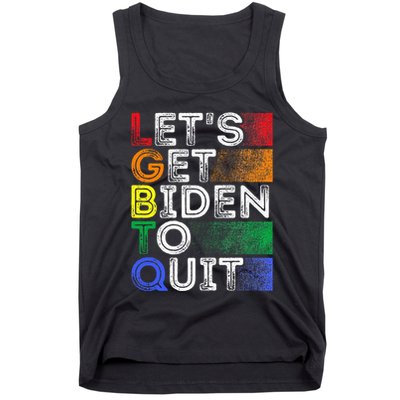 Funny Lgbtq Anti Biden LetS Get Biden To Quite Tank Top