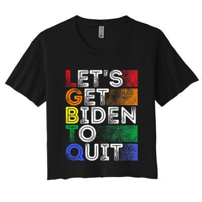 Funny Lgbtq Anti Biden LetS Get Biden To Quite Crop Top