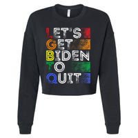 Funny Lgbtq Anti Biden LetS Get Biden To Quite Cropped Pullover Crew