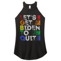 Funny Lgbtq Anti Biden LetS Get Biden To Quite Women's Perfect Tri Rocker Tank