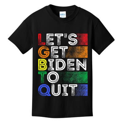 Funny Lgbtq Anti Biden LetS Get Biden To Quite Kids T-Shirt