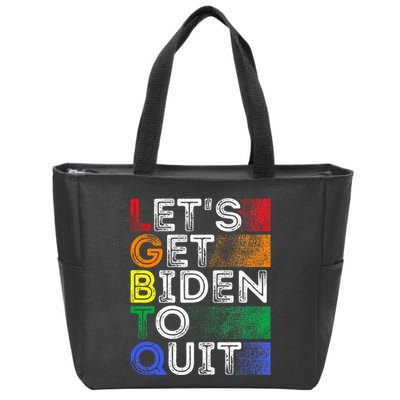 Funny Lgbtq Anti Biden LetS Get Biden To Quite Zip Tote Bag