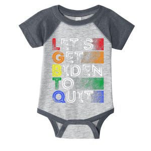 Funny Lgbtq Anti Biden LetS Get Biden To Quite Infant Baby Jersey Bodysuit