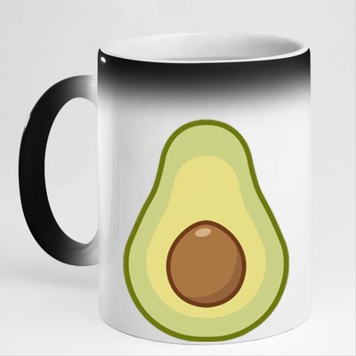 Funny lazy avocado costume for vegan halloween 11oz Black Color Changing Mug