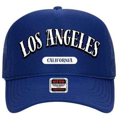 Funny Los Angeles California Gift High Crown Mesh Back Trucker Hat