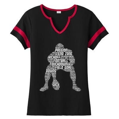 Football Lineman American Football Ladies Halftime Notch Neck Tee