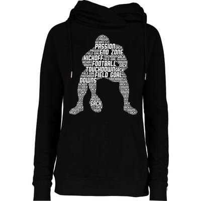 Football Lineman American Football Womens Funnel Neck Pullover Hood