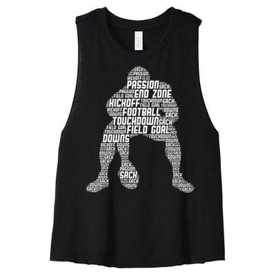 Football Lineman American Football Women's Racerback Cropped Tank