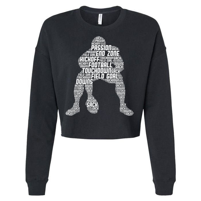 Football Lineman American Football Cropped Pullover Crew