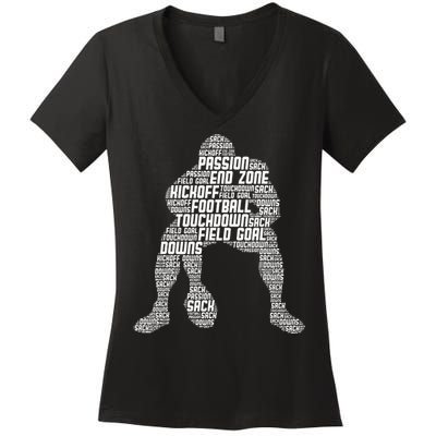 Football Lineman American Football Women's V-Neck T-Shirt