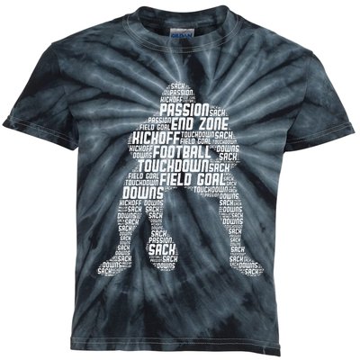 Football Lineman American Football Kids Tie-Dye T-Shirt