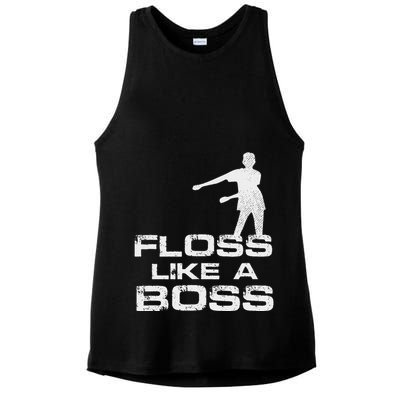 Floss Like A Boss Funny Dance Distress Ladies PosiCharge Tri-Blend Wicking Tank