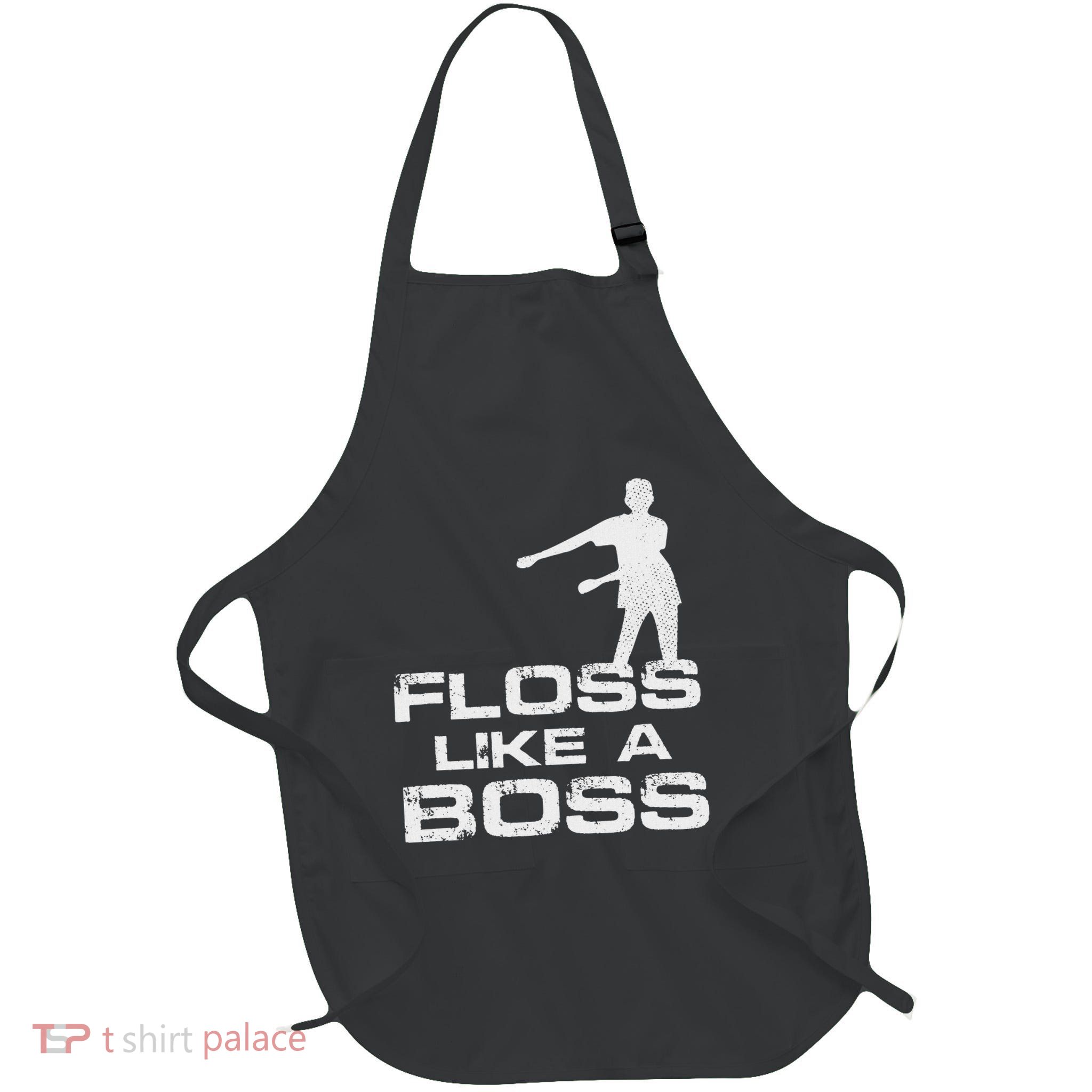 Floss Like A Boss Funny Dance Distress Full-Length Apron With Pockets
